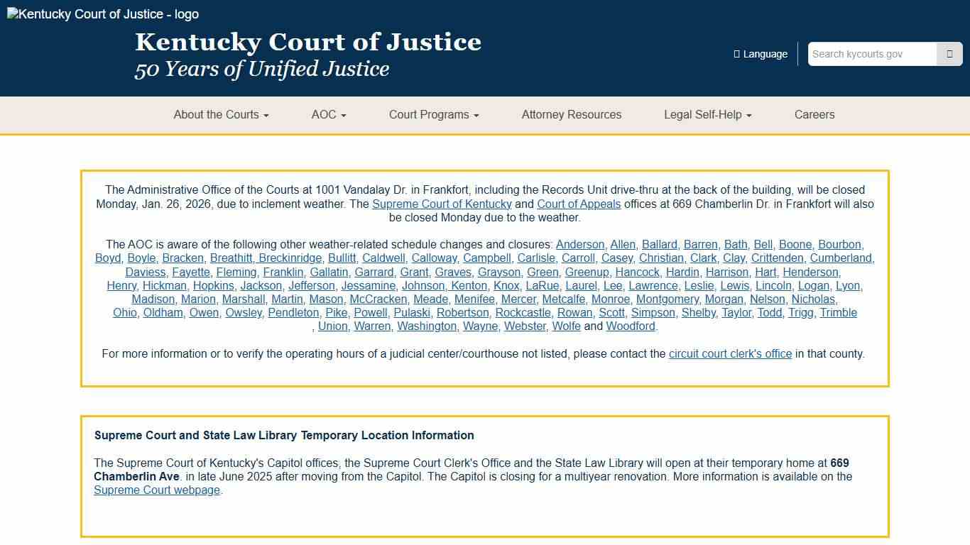 Kentucky Court of Justice - Kentucky Court of Justice